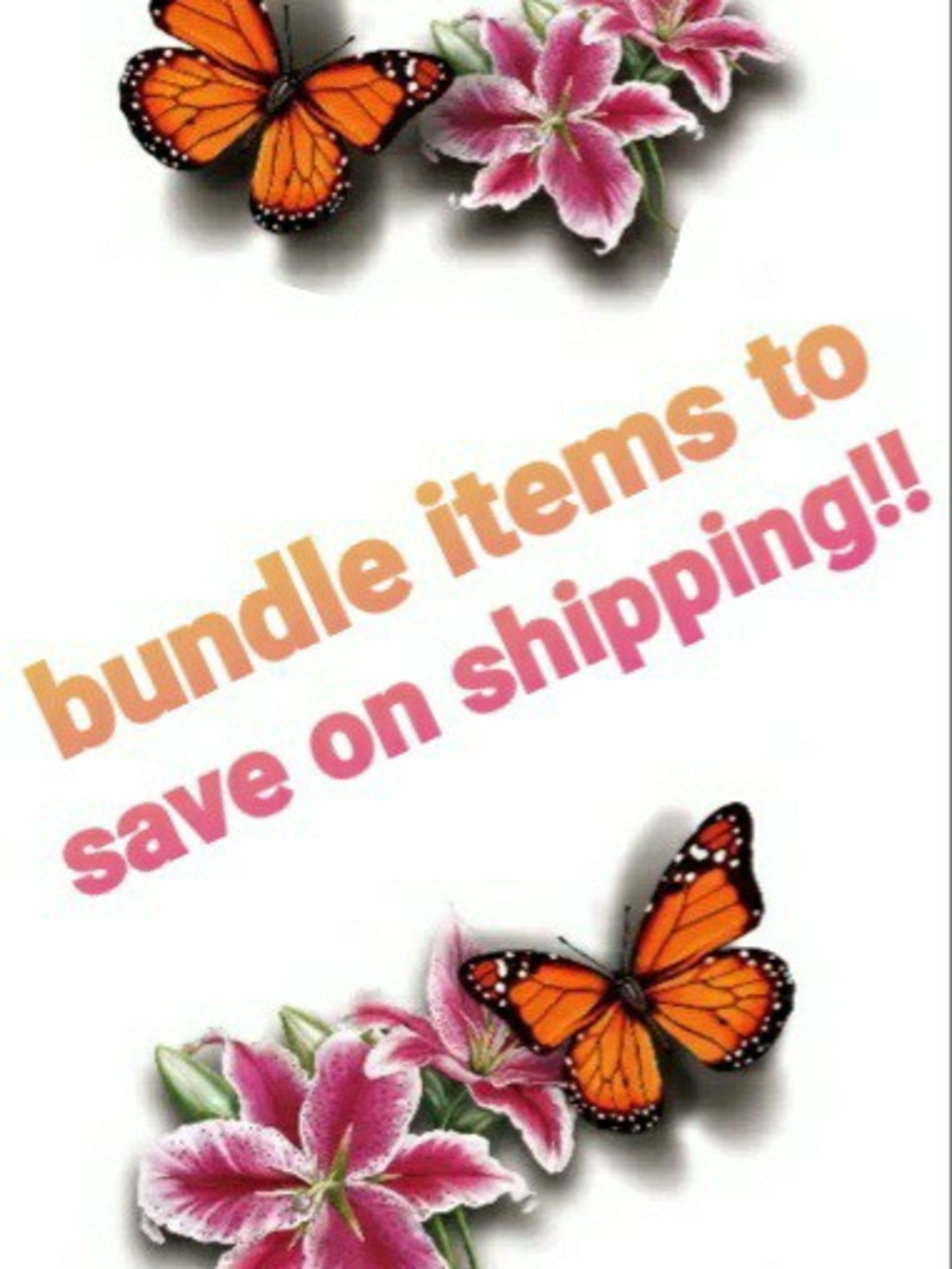 Orange Butterfly & Flower Bundle And Save On Shipping!